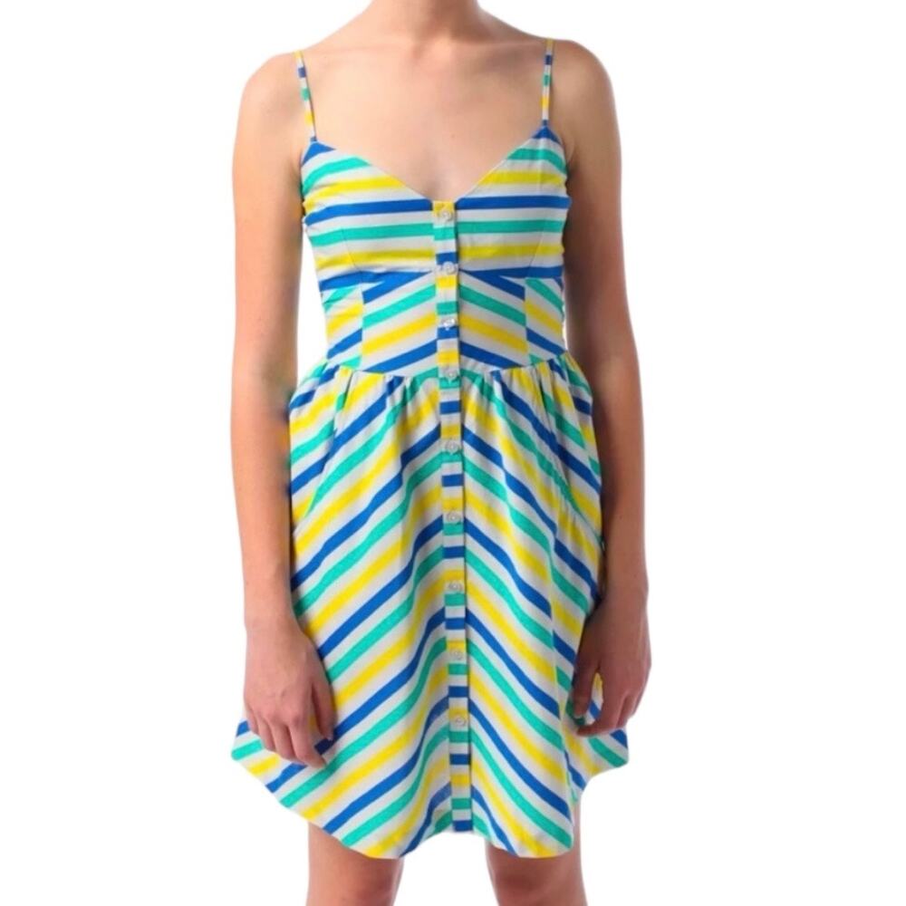 Cooperative by Urban Outfitters Striped Sundress - Yellow/Blue/Green - Small